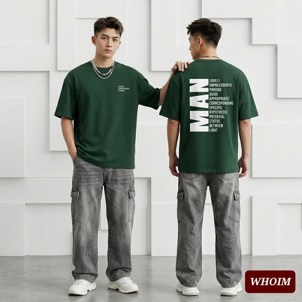 Drop Shoulder 'Man' Typography