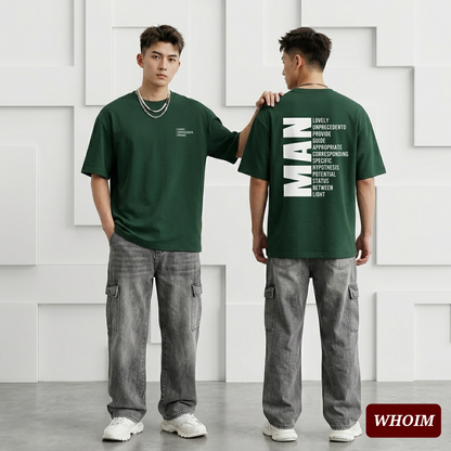 Drop Shoulder 'Man' Typography