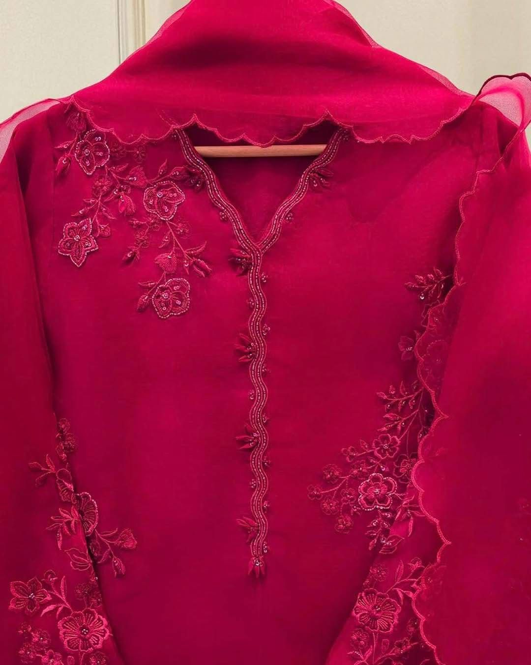 Aghanoor Inspired Premium Embroidered Pakistani Dress Set for Women | Cotton Blend & Georgette |