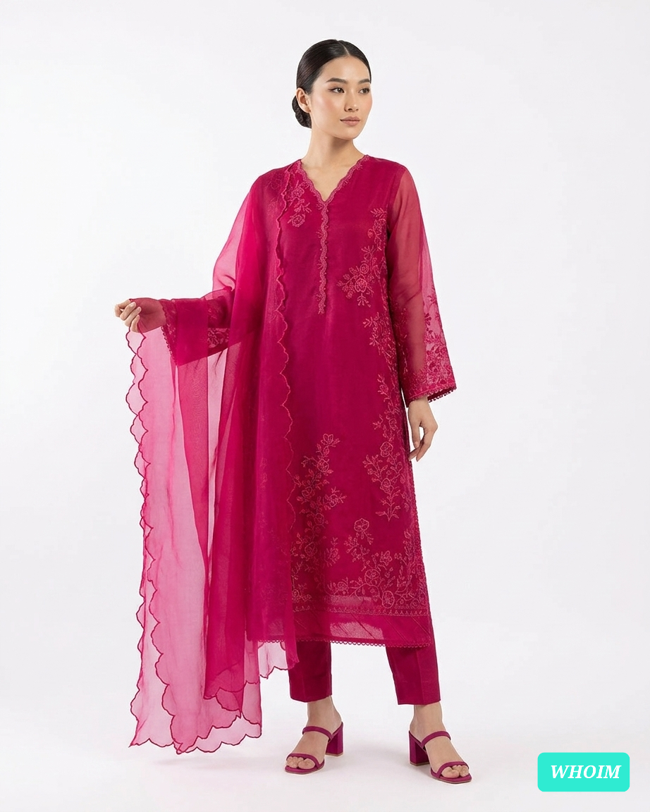 Aghanoor Inspired Premium Embroidered Pakistani Dress Set for Women | Cotton Blend & Georgette |