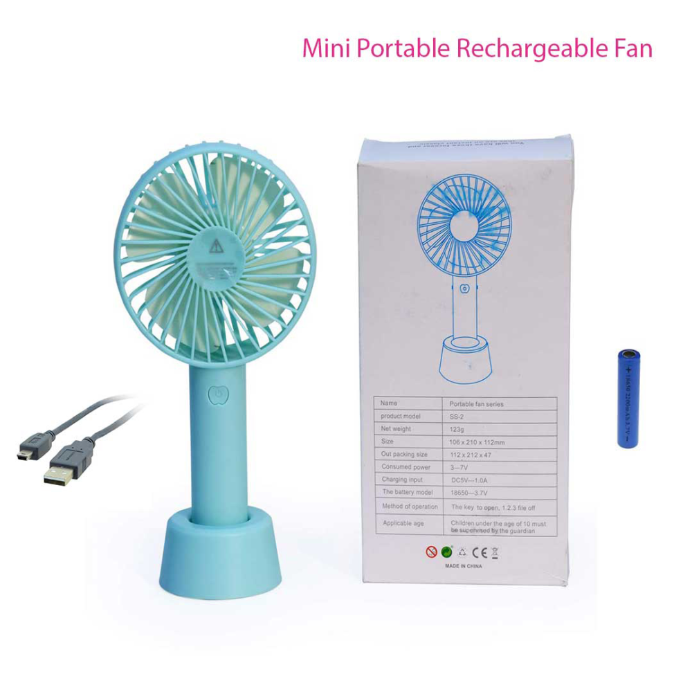 Mini Fan Very Stylish(D-4631) Rechargeable Hand Fan Usb Lithium Battery - Charger Fan
