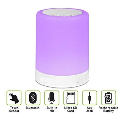 Touch Lamp Portable Bluetooth Speaker with Smart Colour Changing Touch Mode Night Lamp(D-3019)