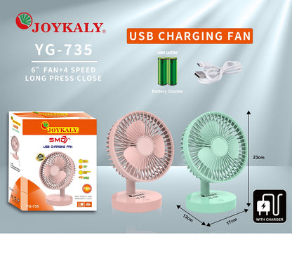 Joykaly YG-735 Rechargeable Multiple Modes Portable Desk / Table Fan(D-4650)