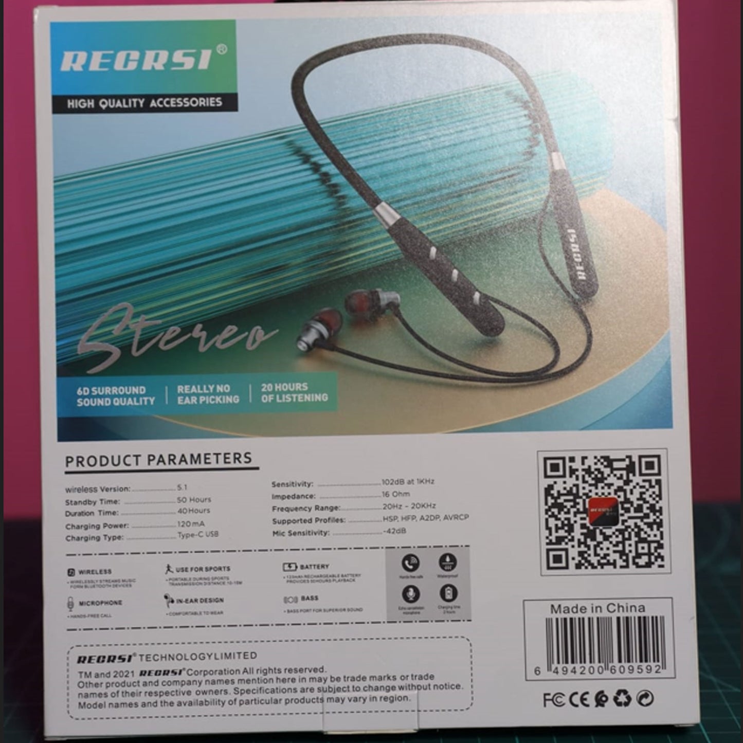 Regarsi NY032 Bluetooth Neckband Wireless (D-10825)