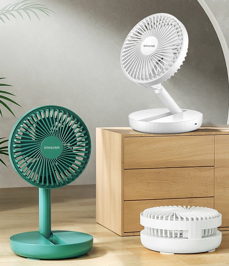 Rechargeable 5-inches Folding fan HCZ21 Green colour(D-4649)