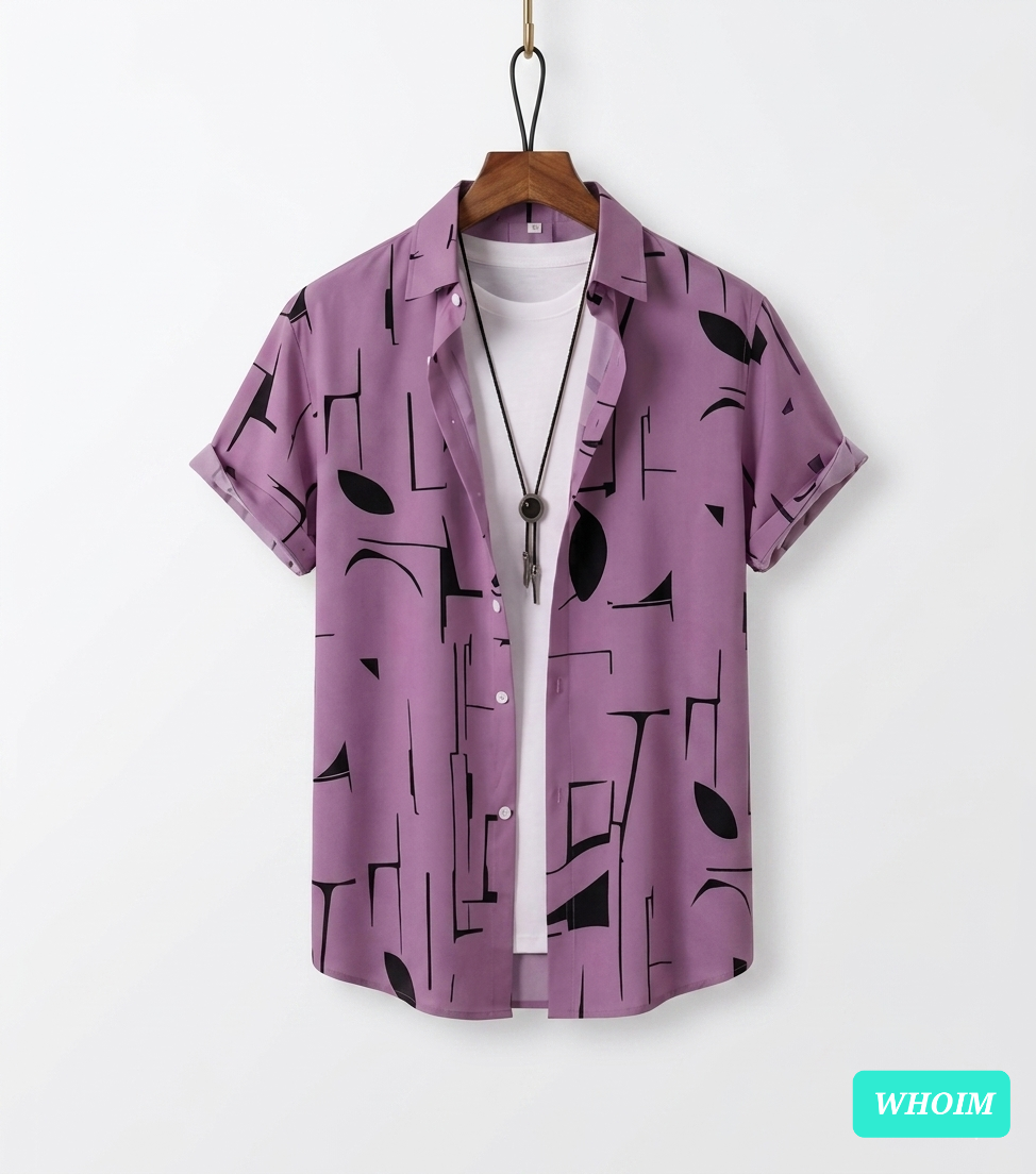 Whoim Modern Abstract Geometric Men's Shirt
