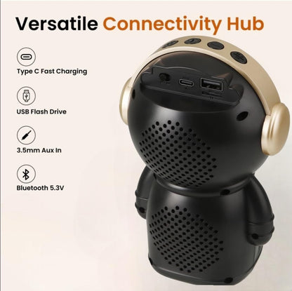 Wrader X808 Wireless Stereo Woofer Bass Cute Gift Astronaut Loud Portable Creative Active Bass Rgb Light Bluetooth Speaker(D-8520)
