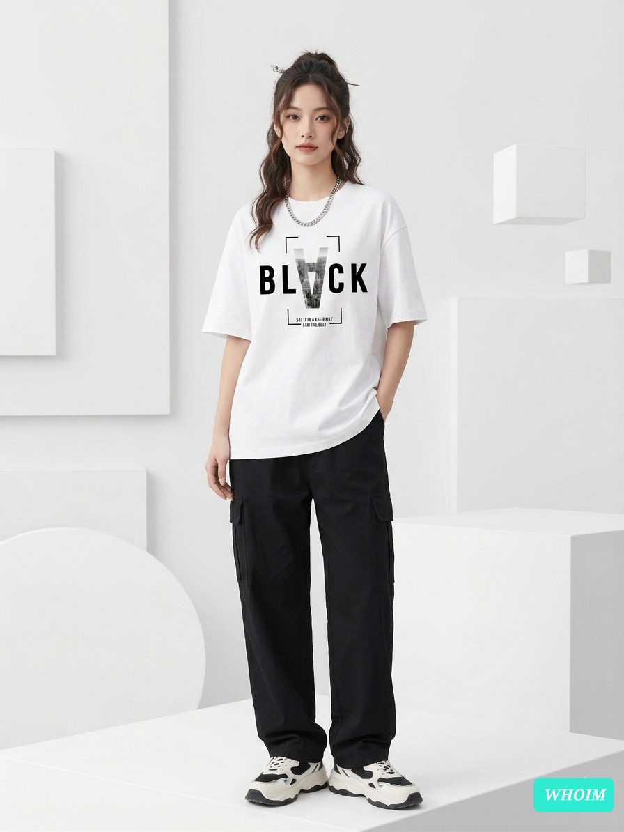 Whoim Women's Cityscape Drop Shoulder T-Shirt