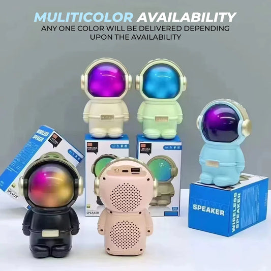 Wrader X808 Wireless Stereo Woofer Bass Cute Gift Astronaut Loud Portable Creative Active Bass Rgb Light Bluetooth Speaker(D-8520)