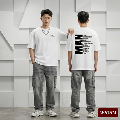 Drop Shoulder 'Man' Typography