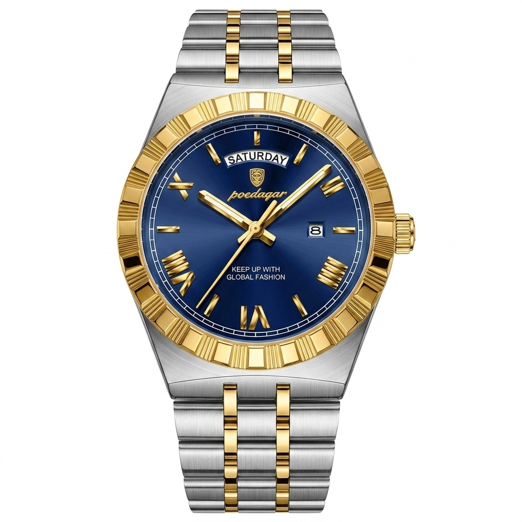 POEDAGAR Luminous Quartz Men's Watch