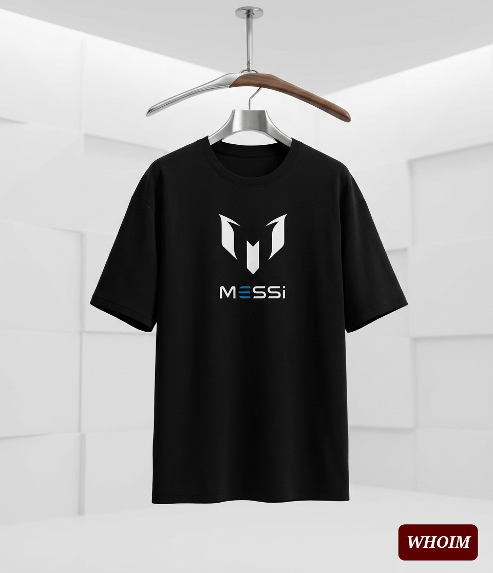 Whoim-Branded Man's Dropshoulder T-Shirt with Messi Graphic