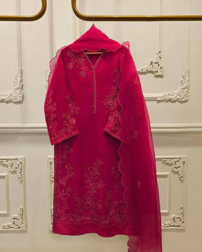 Aghanoor Inspired Premium Embroidered Pakistani Dress Set for Women | Cotton Blend & Georgette |