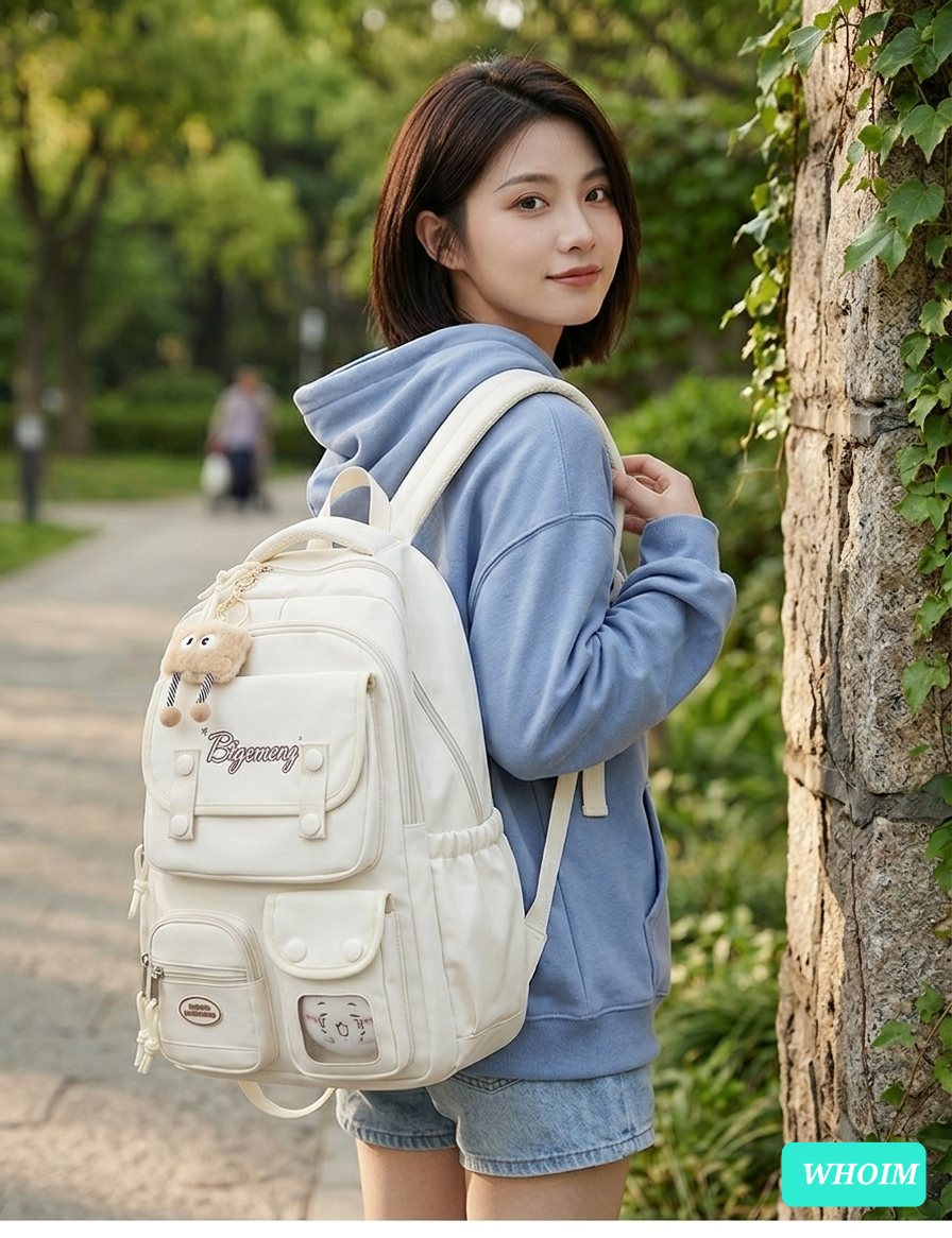 Whoim Stylish Multi-Pocket Student Backpack