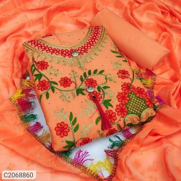 Elegant Kashmiri Aari Embroidery Three Piece Set