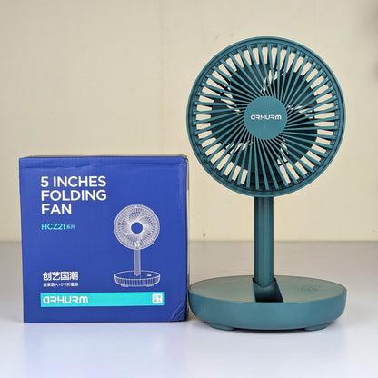 Rechargeable 5-inches Folding fan HCZ21 Green colour(D-4649)