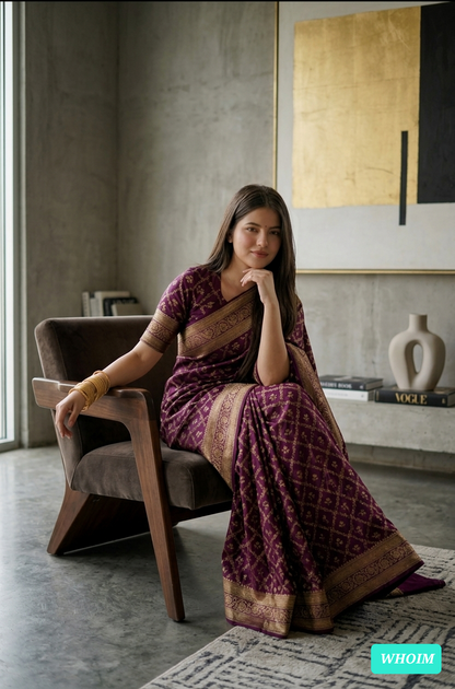 Elegant Japani Silk Saree with Blouse Piece | WHOIM
