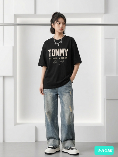 Whoim 'Tommy' Graphic Drop Shoulder T-Shirt for Women