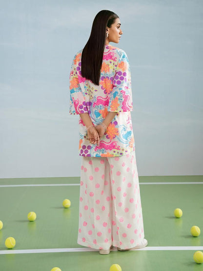 Women's Cotton Digital Print Co-Ord Set with Tassel Work | Stylish Matching Top & Bottom Set